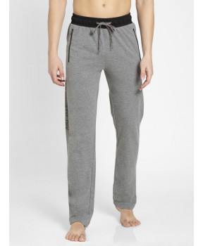 JOCKEY Grey melange & Black Sports Track Pant