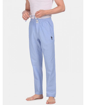 US POLO Men Light Blue Chambray Lounge Pants