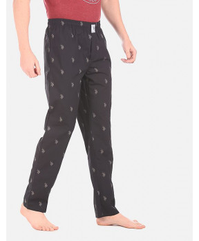 US POLO Men Black Print Lounge Pants