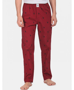 US POLO Men Red Print Lounge Pants