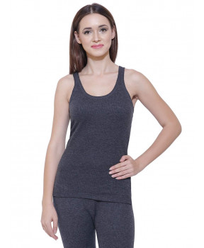 Bodycare Women Top Round Neck Sleeveless charcoal grey 